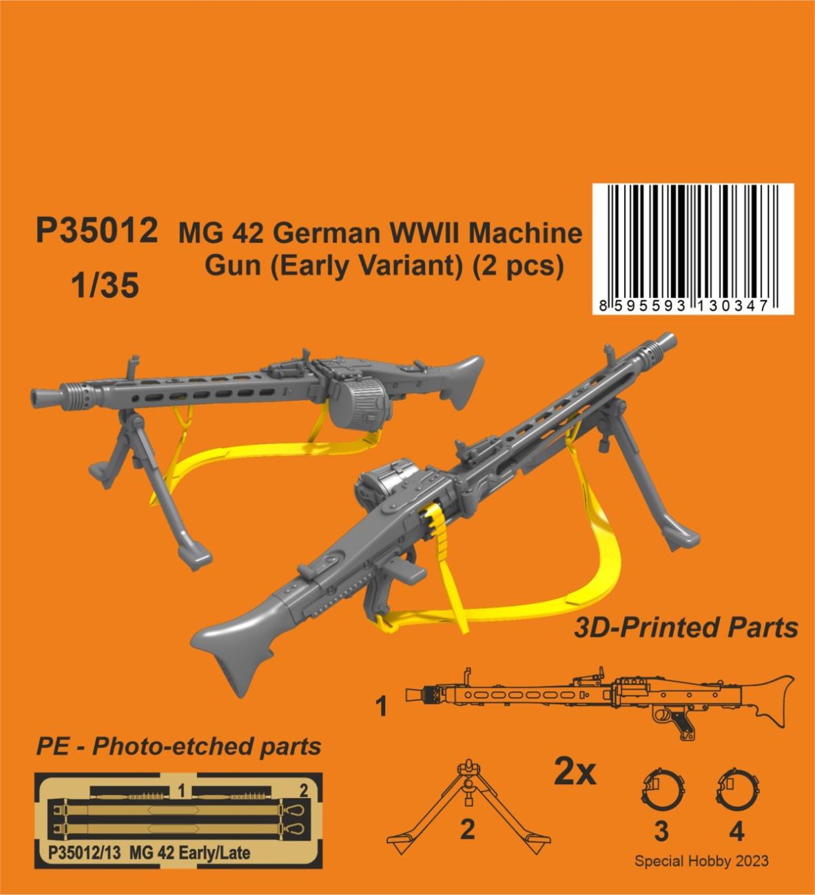 1:35 MG 42 German WWII Machine Gun (Early Variant)