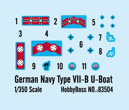 1:350 German Navy Type VII-B U-Boat