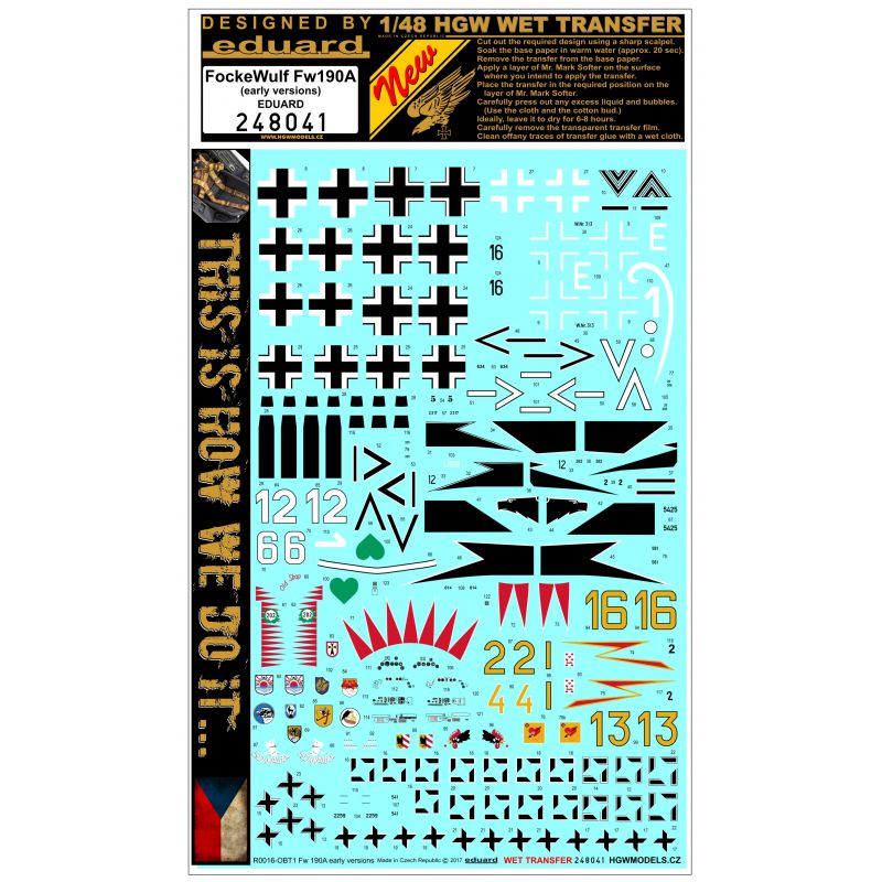 1 48 Focke Wulf Fw 190a Markings